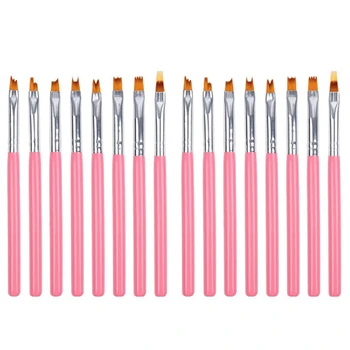 Набор цветных ручек для рисования 16шт Розовая ручка-Лепесток Кисточка для ногтей Короткая кисточка для ногтей