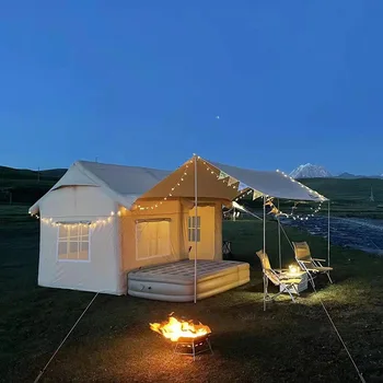 Надувные палатки для домиков, походная наружная брезентовая палатка для семейных вечеринок, самонесущая конструкция, простая установка