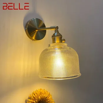 Настенный светильник BELLE Nordic из латуни, прикроватная лампа для гостиной, спальни, современный гостиничный коридор, настенный светильник для прихожей