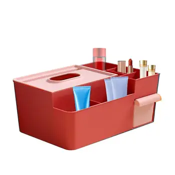 Настольная коробка для хранения салфеток Многофункциональная коробка для салфеток Крышка с держателем пульта дистанционного управления Коробка с держателем телефона Подходит для