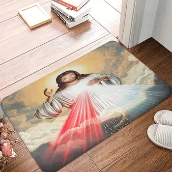 Нескользящий ковер для ванной, Божественное Милосердие Иисуса, 52 МБ, Коврик для гостиной, приветственный коврик, коврик для пола