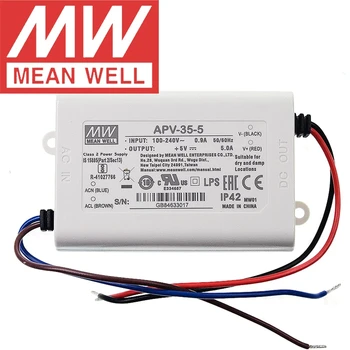 Оригинальный Mean Well APV-35-5 meanwell постоянного напряжения 5 В/5 А, светодиодный импульсный источник питания мощностью 25 Вт с одним выходом