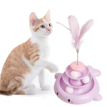 Отличная игрушка-палочка для кошек, съемная, снимающая скуку, Износостойкая, 3 слоя, поворотный стол для домашних кошек, Тизерная палочка