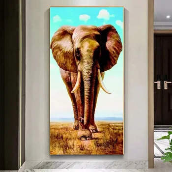 Плакаты, печать на холсте, Изображение Слона, современное искусство, Художественное оформление стен в гостиной, Плакат с изображением животных, Роспись спален
