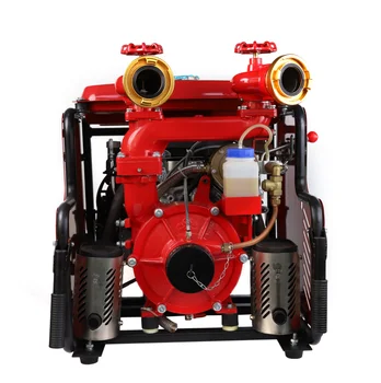 Портативный центробежный водяной насос для пожаротушения с бензиновым двигателем высокого давления для пожарной машины