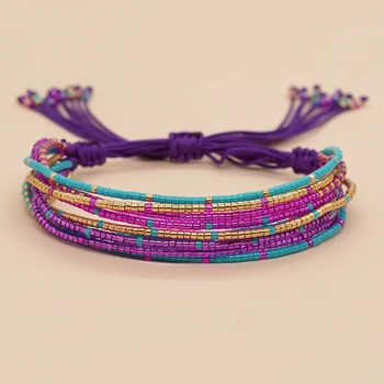 Разноцветный браслет из бисера Miyuki, Модные украшения, Многослойные цепочки, браслеты-обертки для женщин, Подарок ручной работы, Pulsera