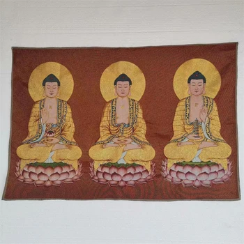 Религиозная Тханка, Будда Санбао, вышитая парчовая роспись, изысканное украшение дома по фэн-шуй, благоприятная Тханка