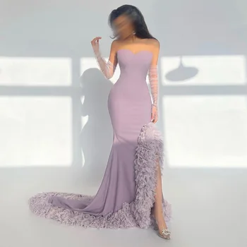 Роскошная сиреневая Русалка Duricve с высоким илом, вечерние платья с открытыми плечами для женщин 2023, свадебное вечернее платье для выпускного вечера