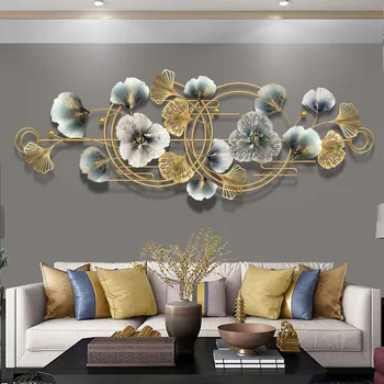 Световое украшение стен в гостиной, Подвесное украшение из листьев Гинкго, Фон для дивана, Украшение стен в спальне, Декоративная настенная подвеска