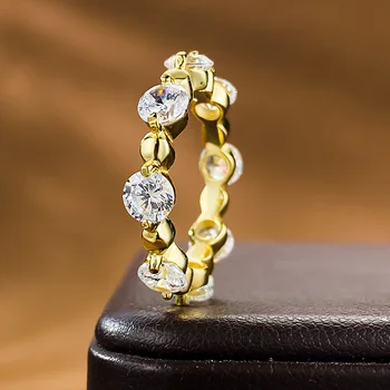 Серебряное Круглое кольцо с бриллиантом 925 пробы, Минималистичное кольцо, Ювелирные изделия оптом, Ювелирные изделия оптом