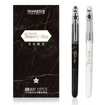 Симпатичная мраморная Звездное небо, простая гелевая ручка с черными чернилами Kawaii, быстросохнущая нейтральная ручка, журнал, Школьные канцелярские принадлежности.