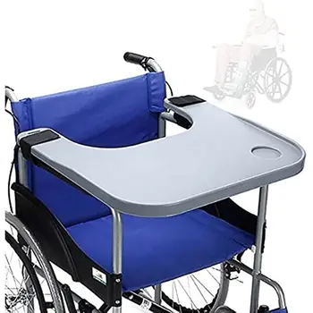 Съемный столик для инвалидной коляски, переносной поднос для коленей, поднос из ABS с 2 подстаканниками