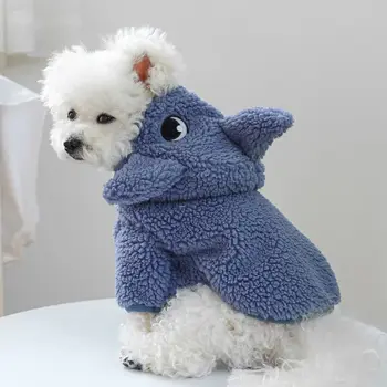 Теплая пижама с капюшоном для домашних животных-акул Удобная мягкая теплая куртка с капюшоном для собак с застежкой-кулиской в форме акулы