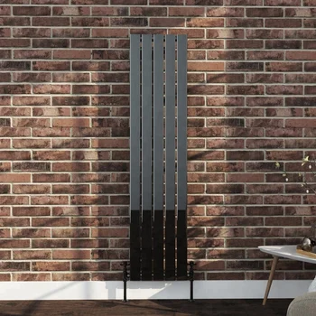 Черный вертикальный дизайнерский радиатор с плоской панелью, обогреватель для ванной комнаты