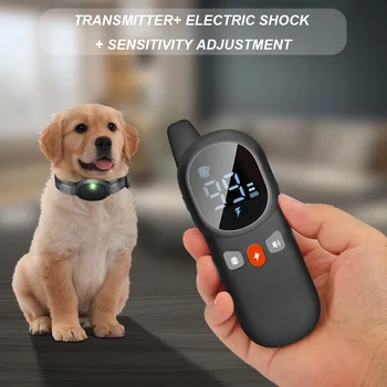 Электронный ошейник для дрессировки собак, водонепроницаемый ошейник для дрессировки собак, защищающий от лая, Перезаряжаемый звуковой Вибрационный Статический шок для собак всех размеров.