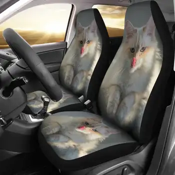 Комплект чехлов для автомобильных сидений с рисунком кота Бирмана, 2 шт., автомобильные аксессуары, чехол для сиденья
