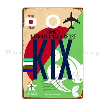 Япония Аэропорт Кансай Металлическая вывеска Kix Настенный декор Кухня Забавная Печать Настенный Декор Жестяная Вывеска Плакат